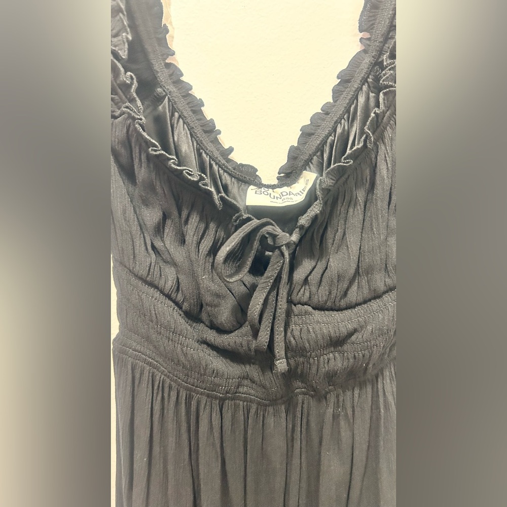 No Boundaries Black Midi Dress S Ruffle Tiered Casual Chic - Picture 3 of 5